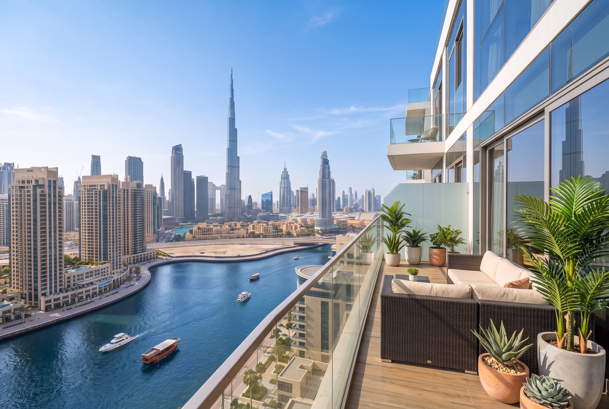 Dubai skyline at golden hour